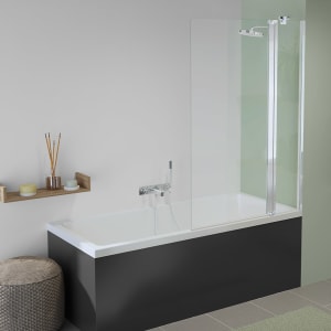Koralle SL450 Pendeltür mit Festteil für Badewanne, Anschlag rechts, Typ BPFA R 80, 80 x 140 cm, mit GlasPlus