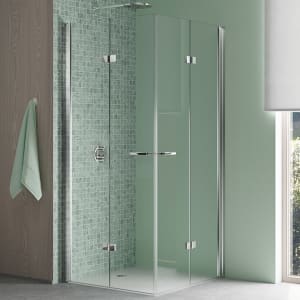 Koralle SL450 Eckdusche Falttür links, Typ EFTS L 75, 75 x 200 cm, für Duschwanne