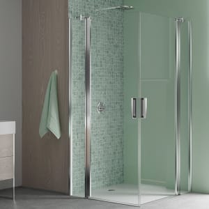 Koralle SL450 Eckdusche Pendeltür mit Festteil links, Typ EPFBOS L 100, 100 x 200 cm, bodengleich