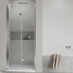 Koralle SL450 Falttür 2-teilig links für Nische, Typ NFTA L 80, 80 x 200 cm, mit GlasPlus