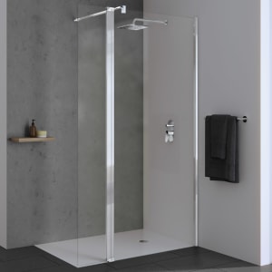 Koralle SL450 Walk-In Trennwand rechts mit Pendelelement, Typ WWPBOA R 160, 160 x 200 cm, bodengleich