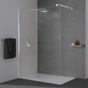 Koralle SL450 Walk-In Trennwand, Typ WWBO 120, 120 x 200 cm, bodengleich, mit GlasPlus