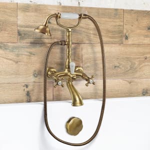 Kronenbach IOTA 2.0 Aufputz-Wannenarmatur mit Brausegarnitur