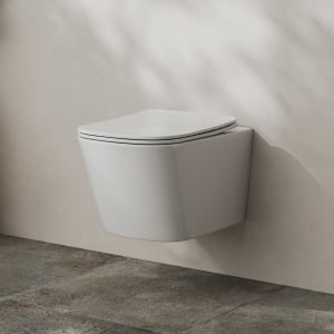 Kronenbach Cube Wand-WC-Set kompakt spülrandlos mit Rotationsspülung und WC-Sitz slim