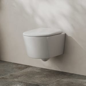 Kronenbach Tube Wand-WC-Set kompakt spülrandlos mit Rotationsspülung und WC-Sitz wrapover