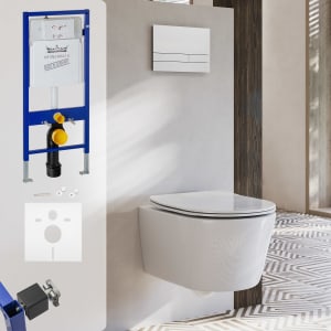 Kronenbach Tube Wand-WC kompakt spülrandlos Komplettset slim