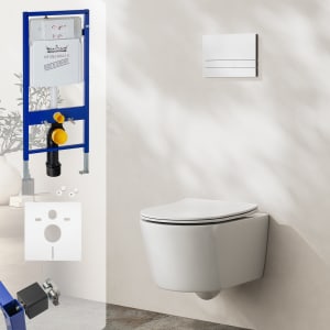 Kronenbach Tube Wand-WC kompakt spülrandlos Komplettset slim