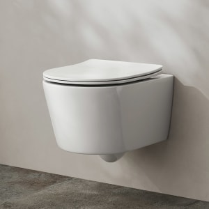 Kronenbach Tube Wand-WC-Set kompakt spülrandlos mit Rotationsspülung und WC-Sitz slim