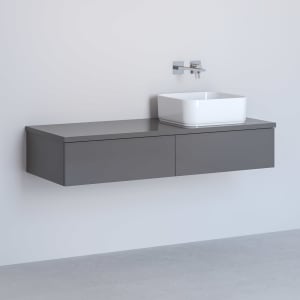 Kronenbach Cube Waschtischkonsole 121 cm mit Aufsatzwaschtisch, 2 Auszüge