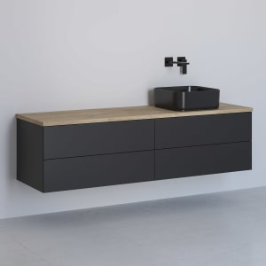 Kronenbach Cube Waschtischkonsole 161 cm mit Aufsatzwaschtisch, 4 Auszüge