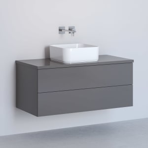 Kronenbach Cube Waschtischkonsole 101 cm mit 2 Auszügen und TIP-ON