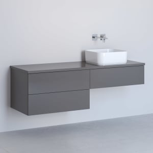 Kronenbach Cube Waschtischkonsole 141 cm mit 3 Auszügen und TIP-ON