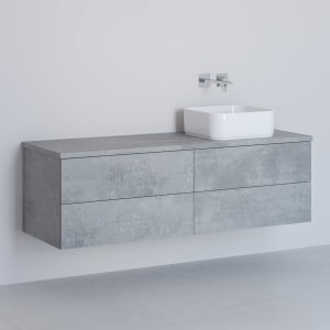 Kronenbach Cube Waschtischkonsole 141 cm mit 4 Auszügen und TIP-ON