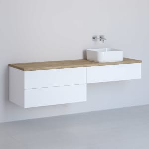 Kronenbach Cube Waschtischkonsole 161 cm mit 3 Auszügen und TIP-ON