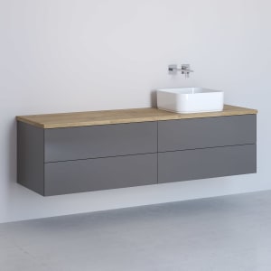 Kronenbach Cube Waschtischkonsole 161 cm mit 4 Auszügen und TIP-ON