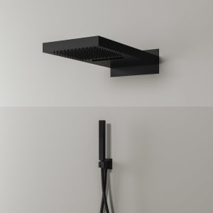 Kronenbach Duschset 3 mit Kopfbrause 50 x 25 cm und Stabhandbrause eckig