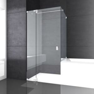 Kronenbach Cube Drehtür bis 140 cm mit Seitenteil und Badewannenseitenwand, mit Beschichtung