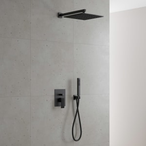 Kronenbach Quara 3.0 Black Duschsystem Unterputz, Einhebelmischer mit Umsteller, eckig