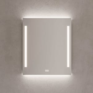 Kronenbach Sun Badspiegel 60 x 70 cm mit LED Seiten- und Hintergrundbeleuchtung