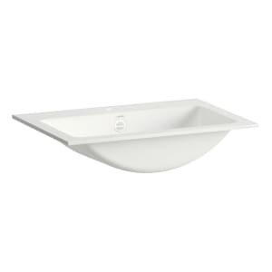 LAUFEN CLASSICS Einbau-Waschtisch, von oben, 58,5 x 40,5 cm, mit Armaturenbank, mit 1 Hahnloch und Überlauf