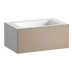 LAUFEN FOLIO Waschplatz 80,4 x 50 cm, mit Armaturenbank, 1 Hahnloch