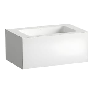 LAUFEN FOLIO Waschplatz 80,4 x 50 cm, mit Armaturenbank, 1 Hahnloch