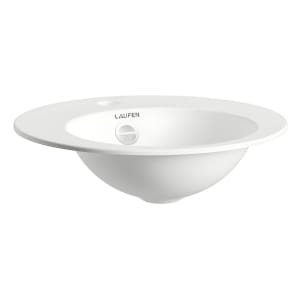 LAUFEN FORM Einbau-Waschtisch ø 40 cm mit 1 Hahnloch und Überlauf, Einbau von oben