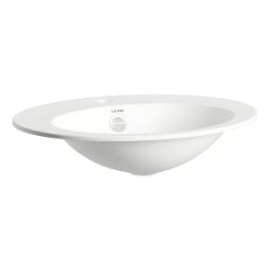 LAUFEN FORM Einbau-Waschtisch ø 50 cm, mit Armaturenbank mit 1 Hahnloch und Überlauf, Einbau von oben
