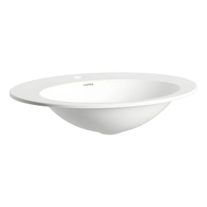 LAUFEN FORM Einbau-Waschtisch ø 50 cm mit Armaturenbank, 1 Hahnloch, Einbau von oben