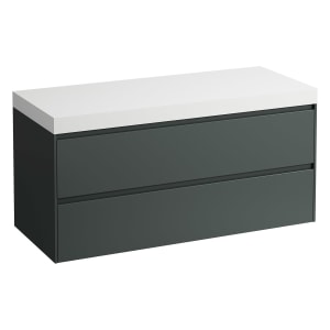 LAUFEN LANI Waschtischplatte ohne Ausschnitt mit Unterschrank 120 cm mit 2 Schubladen