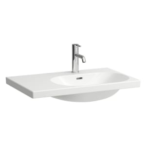 LAUFEN LUA Waschtisch 75 x 46 cm, asymmetrisch Becken rechts, mit Hahnloch, mit Überlauf
