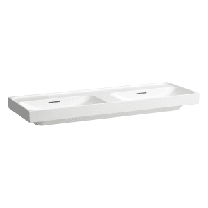 LAUFEN MEDA Doppelwaschtisch 130 x 46 cm, ohne Hahnloch mit Überlauf