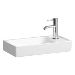 LAUFEN MEDA Handwaschbecken 46 x 23,5 cm, ohne Hahnloch und Überlauf, Becken links