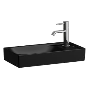 LAUFEN MEDA Handwaschbecken 46 x 23,5 cm, ohne Hahnloch und Überlauf, Becken links