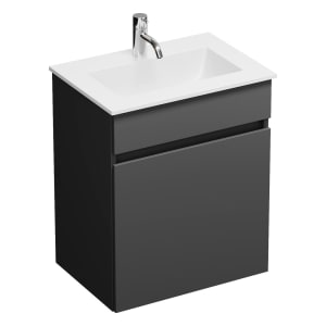 burgbad Lin20 Waschtischunterschrank mit Mineralguss-Waschtisch 52 cm, 1 Auszug