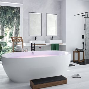 Hoesch iSENSI Oval-Whirlpool 190 x 90 cm, freistehend mit AIR System