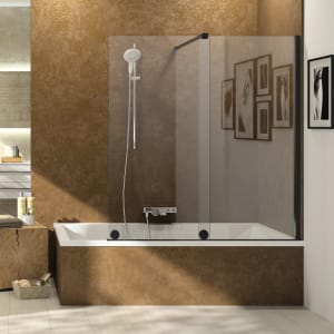 HÜPPE Xtensa pure Badewannenabtrennung 120 cm, Rechtsbefestigung