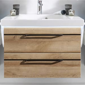 Pelipal Balto Waschtischkombination mit Mineralmarmorwaschtisch 64,5 cm, Griff V2