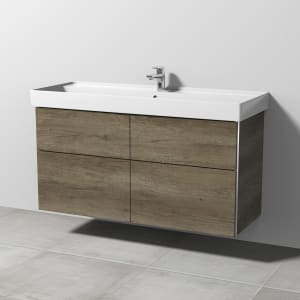 Sanipa 3way Waschtischunterbau für Keramik-Waschtisch Collaro 120 cm, 4 Auszüge mit Griffleisten