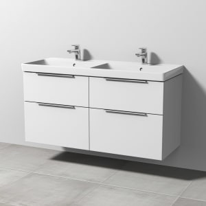 Sanipa 3way Waschtischunterbau für Keramik-Doppelwaschtisch Avento 120 cm, 4 Auszüge mit Aufsatzgriff