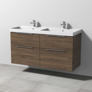 Sanipa 3way Waschtischunterbau für Keramik-Doppelwaschtisch Avento 120 cm, 4 Auszüge mit Aufsatzgriff