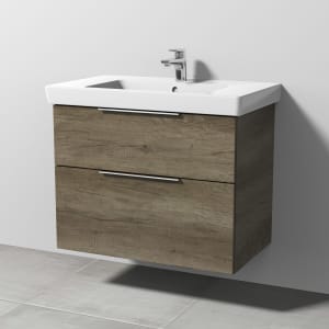 Sanipa 3way Waschtischunterbau für Keramik-Waschtisch Subway 3.0 80 cm, 2 Auszüge mit Aufsatzgriff