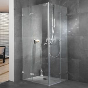 Sprinz Fortuna Eckeinstieg rahmenlos 90 x 90 cm mit Hebe-Senk-Funktion