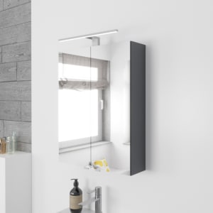 Lodge Spiegelschrank 50 cm mit 2 Türen und LED-Aufbauleuchte