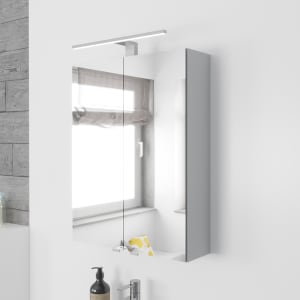 Lodge Spiegelschrank 50 cm mit 2 Türen und LED-Aufbauleuchte