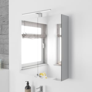 Lodge Spiegelschrank 60 cm mit 2 Türen und LED-Aufbauleuchte