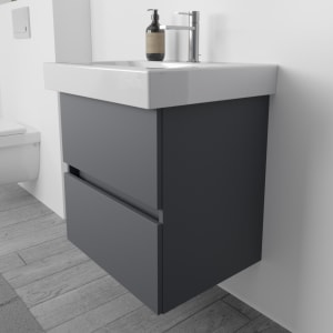 Lodge Waschtischunterschrank 55 cm mit 2 Auszügen für Waschtisch Geberit iCon