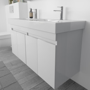 Lodge Doppel-Waschtischunterschrank 115 cm mit 2 Türen für Waschtisch Geberit iCon