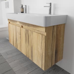 Lodge Doppel-Waschtischunterschrank 120 cm mit 4 Türen für Waschtisch LAUFEN Val