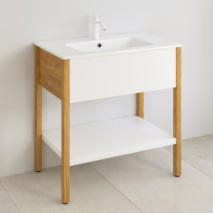 Loft 2.0 Waschtischunterschrank 80 cm, mit Holzgestell